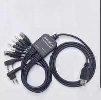Kabel Pemrograman Walkie Talkie 8 in 1 untuk Radio Analog Baofeng Quansheng TYT, Antarmuka USB Universal, Kabel Data Penulisan Frekuensi