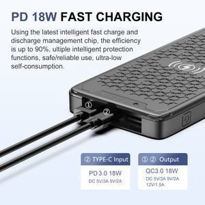 Cargador Portátil ES-B03 <span class=keywords><strong>Pawor</strong></span> Banks, Inalámbrico, 10000 mAh, Carga Rápida 3, Energía Solar, Plegable, USB, Exbom - Product Image 4