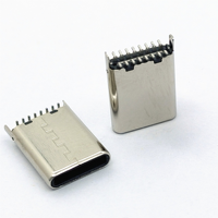 Conector de Carga USB 3.0 Tipo C de 16 Pines, Montaje Vertical en Superficie, Macho, 10.5 mm de Altura
