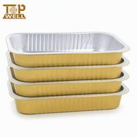 Barquette en aluminium extra profonde personnalisée de 3750 ml, 281x195x85 mm, jetable, rectangulaire, pour plats à emporter des compagnies aériennes