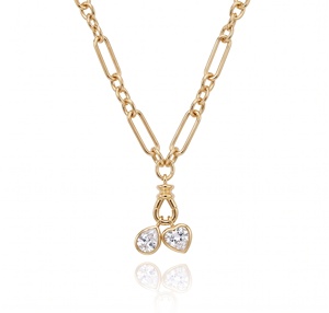 Collier avec pendentif <span class=keywords><strong>en</strong></span> zircon personnalisé, acier inoxydable 316L, étanche, hypoallergénique, chaîne <span class=keywords><strong>en</strong></span> or PVD pour femmes - Product Image 1