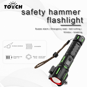 Herramienta multifuncional de autorrescate para coche, martillo de Escape de emergencia, linterna LED táctica, linterna de martillo de Escape - Product Image 4