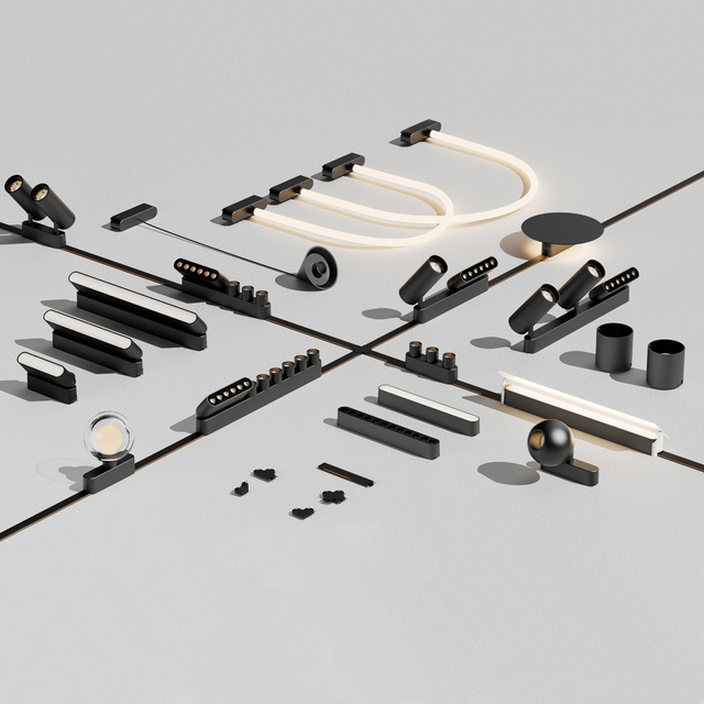 Modern Spotlight 24V Ultra Slim Magnetic Track Light System Shops 30w High Lumen Black Linear Led Track Light for Lighting