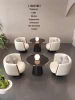 Microfibre Tissu Sectionnel Canapé Chaise Ensemble PU Bureau De Vente Hall Négociation Table Salon De Beauté Réception Thé Table Café Éponge