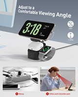 IWALK StandMe Puissance plus élevée et plus stable Max 15W Station de charge pliable 3-en-1 Support de chargeur rapide sans fil