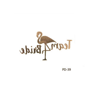 Autocollants temporaires de tatouages de mariage de mariée d'équipe métallique pour des conceptions de Glam de timbre chaud de partie nuptiale - Product Image 2