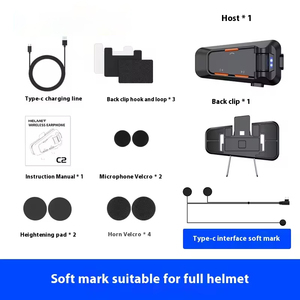 Auriculares Inalámbricos para Casco de Motocicleta C2, Intercomunicador de Largo Alcance de 520 m, Radio FM <span class=keywords><strong>BTH</strong></span> 6.0, Intercomunicador para Moto - Product Image 6