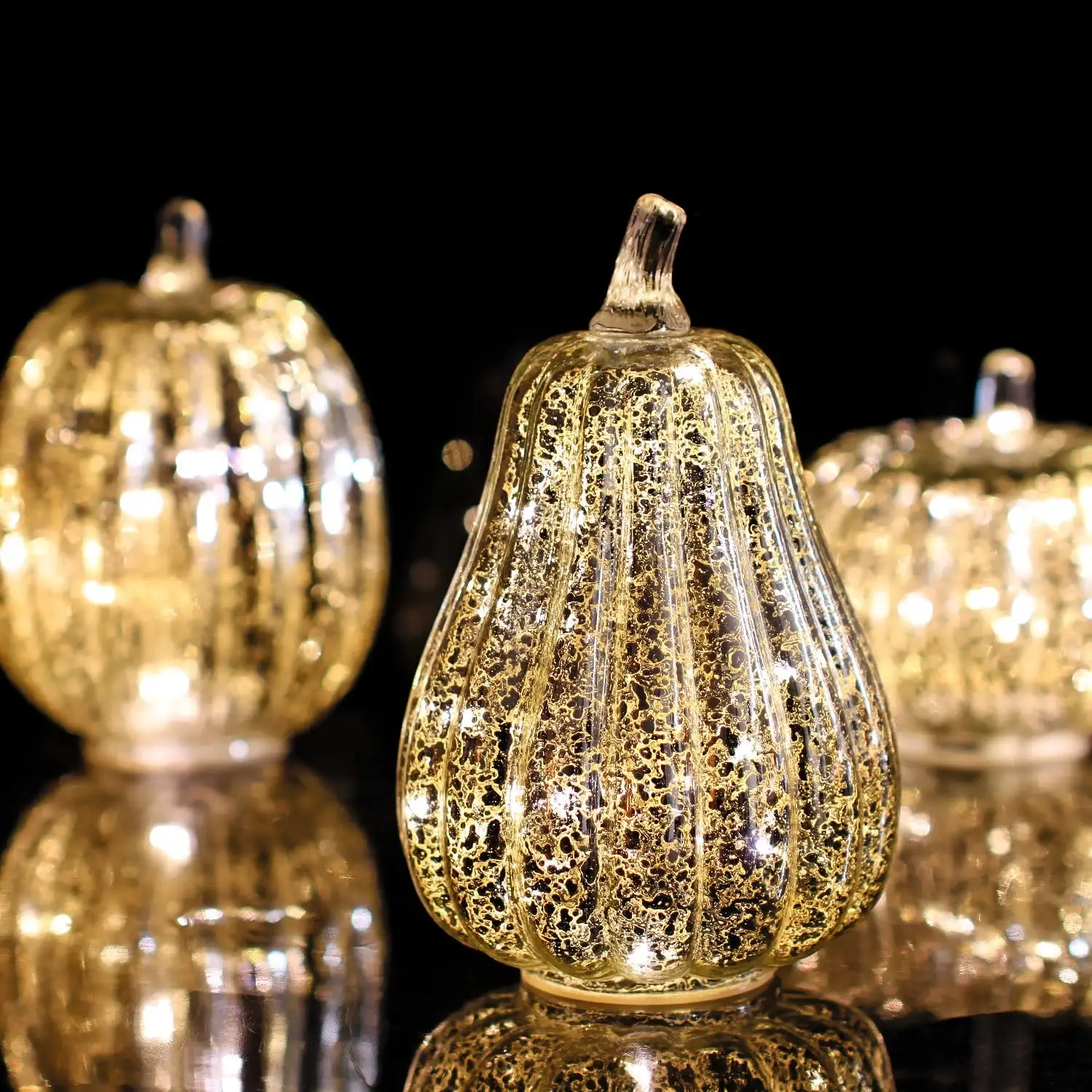 Halloween Glas dekorative Party Kürbis mit LED Licht Weihnachten Kürbis Glas Lampe
