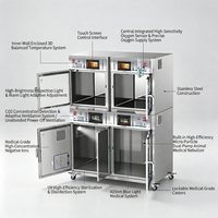 Cage vétérinaire ICU en acier inoxydable 304, chambre d'oxygénothérapie multifonctionnelle pour animaux, équipement d'hôpital vétérinaire