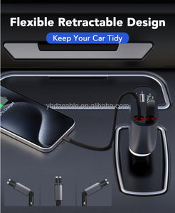 <span class=keywords><strong>Chargeur</strong></span> de voiture rétractable, <span class=keywords><strong>chargeur</strong></span> rapide de téléphone pour voiture, câbles rétractables <span class=keywords><strong>double</strong></span> type C pour Galaxy S24 Google Pixel iPhone 15 Pro Max - Product Image 3