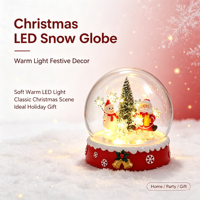 DIY Weihnachts-Schneekugel-Lampe LED Warmlicht Santa Mini-Weihnachtsbaum-Dekoration Handgemachtes Nachtlicht Geschenk für Zuhause Party Feiertage