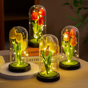 Regalos para el Día de la Madre, Flores Artificiales Eternas, Tulipán Preservado en Cúpula de Cristal, Regalos para el Día de San <span class=keywords><strong>Valentín</strong></span> 2026 - Product Image 2
