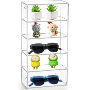 5 Tier Acryl Sonnenbrillen Organizer Wand halterung Display Free Stand Figur Rack für Wohnzimmer Home Sammlerstücke Edelstein felsen