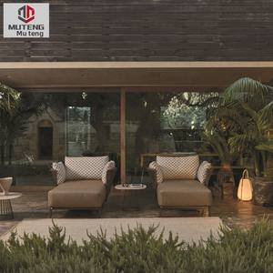 Chaise longue en rotin d'extérieur imperméable et résistante au soleil, chaise de salon en métal pour piscine, hôtel, parc, école, villa, <span class=keywords><strong>lit</strong></span> de détente, chaise de cour - Product Image 4