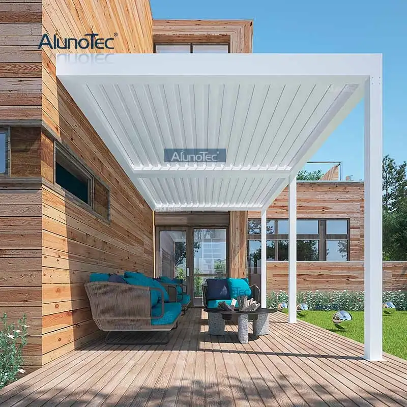 Gazebo ecológico para exteriores, pérgolas de aluminio, toldo de Metal para terraza