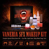 Набор для грима Vaneria SFX: жидкий латекс, липкая кровь, воск для шрамов, 11 капсул вампирских клыков, профессиональный набор для Хэллоуина, OEM