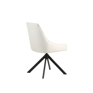 Silla Giratoria Moderna de Tela Bouclé con Base Piramidal de Metal para Sala de Reuniones - Product Image 5