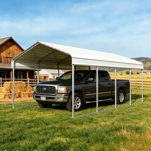 Abri de voiture en métal extra large et robuste avec toit vertical, protection contre toutes les intempéries, abri en acier galvanisé, personnalisable - Product Image 1