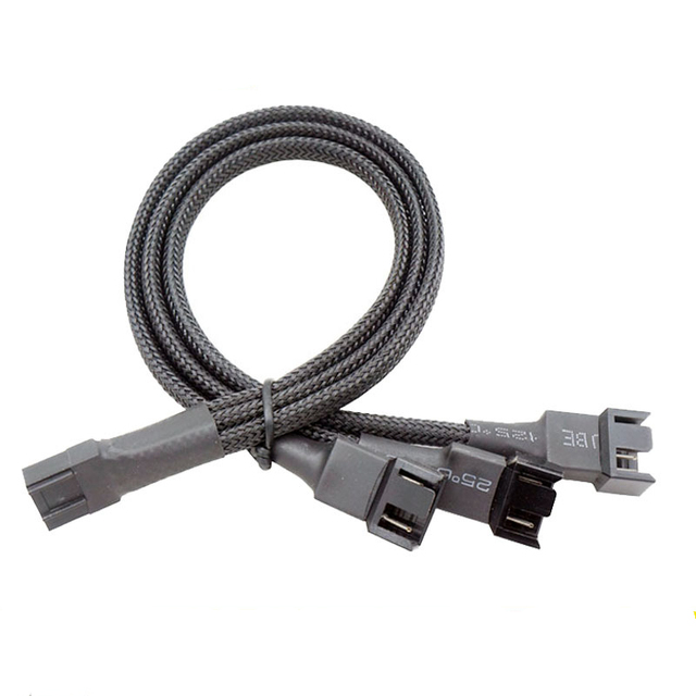 4Pin PWM Fan Expander Cable, 1-to-4 Port Splitter for CPU & Chassis Fan, Solve Insufficient Header Issue