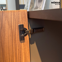 Console multimédia NORYA de luxe en noyer noir extra large de 2,1 m, grand meuble de rangement pour salon, salle à manger, en bois de noyer