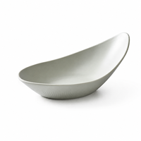 Assiette moderne en mélamine à pied surélevé, gris spatial mat, plat de présentation incliné, écologique, durable, sans BPA, compatible lave-vaisselle, pour buffet