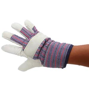 Guante de trabajo de cuero de grano de cerdo personalizado palma completa raya algodón Luvas de couro de Trabalho Guante de invierno con Forro cálido completo - Product Image 3