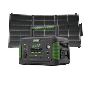 Outdoor solar generator 500w LiFePO4 battery portable power station for macbook backup power