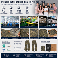 Celana Cargo Kamuflase Pria Desain Kustom OEM, Model Longgar Lurus Panjang, Banyak Kantong, untuk Merek Streetwear