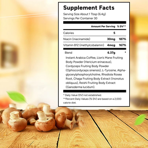 OEM ODM Pilz-Kaffee Arabica Portionen zur Unterstützung der Darmgesundheit, Reduzierung des Zellstress mit Vitamin B12 - Product Image 2