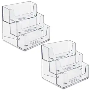 Groothandel Aangepaste Desktop Organizer Clear Business Name Card Rack Organizer Acryl Visitekaartjes Display Houders Staan