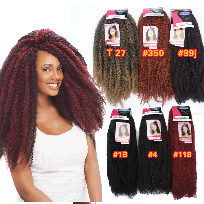 18" Inch marley hair afro braiding extensions locs crotchet braids jamaican colored afro kinky braid cuban twist marley hair