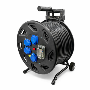 Enrouleur de câble d'extension de sécurité GFCI/RCD certifié ETL, 100 pieds, SJTW, caoutchouc, 14 AWG, 4 prises, pour usage industriel et extérieur - Product Image 1