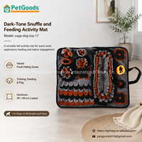 Tapis de reniflement en feutre pour animaux de compagnie 50x60cm, lavable, pour l'entraînement olfactif et l'alimentation lente, motif floral foncé, jouet distributeur de friandises pour chiens de petite et moyenne taille