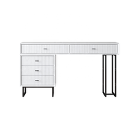 NOVA Meubles modernes Commode réglable pour chambre à coucher Table de maquillage en bois blanc avec miroir à lumière LED