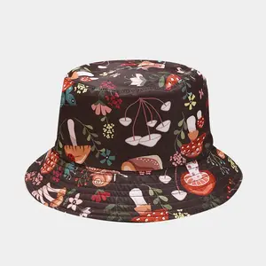 High Quality China Wholesale Custom Reversible Mushroom Cartoon Pattern Oversized Bucket Hat Printed