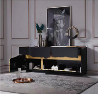 Buffet moderne de luxe meubles de maison salon table console noir or armoire de rangement armoire à manger
