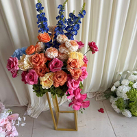 Susunan Bunga Calla Lily Tulip Mawar Biru Putih Klasik 60cm dari Busa PE, Dekorasi Meja, Bola Bunga untuk Perlengkapan Photo Booth