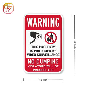 علامة تحذير 18x12 بوصة للتنبيه بوجود الكلاب. ملصق مثبت على الحائط للمنزل والمقهى والنادي. - Product Image 2