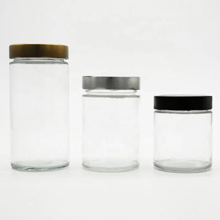 Hot Filling Glass Sauce Ergo Jar Best Sales 212ml Honey Ergo Jar with Deep Metal Lid Fruit Cannisters Glass Jar
