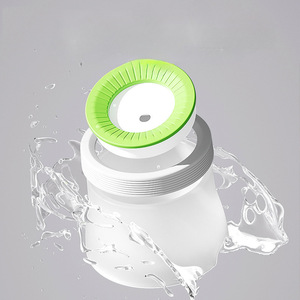Bol à eau pour animaux de compagnie bicolore <span class=keywords><strong>blanc</strong></span> et vert, anti-déversement, avec anneau en silicone côtelé, étanche, flottant, pour chat et chien - Product Image 3