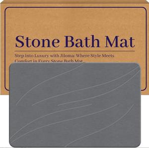 Ensemble de tapis de bain et <span class=keywords><strong>rideau</strong></span> de douche FIGOO en terre de diatomée, respectueux de la peau, avec dos en caoutchouc - Product Image 6