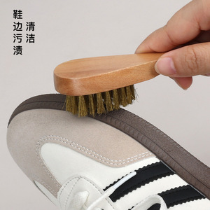 Solid Wood Copper Wire Shoe <b>Brush</b> For Suede Upper Cleaning Household Use - Product Image 2