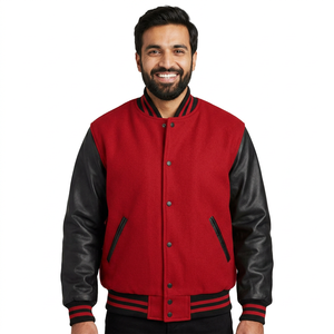 Custom Designed <b>Men's</b> Solid Color Stand Collar <b>Leather</b> <b>Jacket</b> High Street Style Streetwear CollegeBaseballjacket for <b>men</b> - Product Image 1