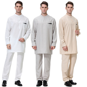 Ensemble Thobe Moyen-oriental Pour Homme Ccipotatoo - Caftan à Manches Longues Avec Pantalon | Style Africain Et Arabe