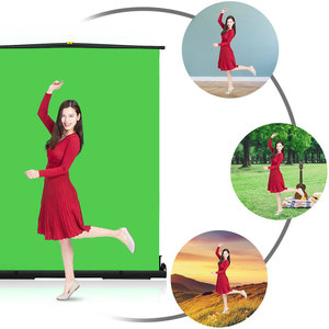 Best Collapsible Canvas Photo <strong>Background</strong> Backdrop Green Floor Rising Green Screen <strong>Background</strong> with Stand for Video Conference - Product Image 3