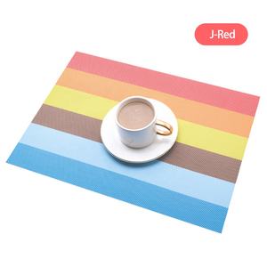 1 pièce <span class=keywords><strong>tapis</strong></span> de Table en <span class=keywords><strong>vinyle</strong></span> tissé, napperon à rayures, résistant à la chaleur, set pour Restaurant - Product Image 2