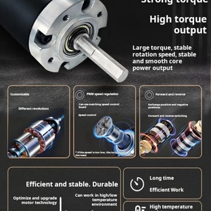 มอเตอร์ไร้แปรงถ่านขนาดเล็ก 36 มม. แรงบิดสูง 12V/24V ความเร็ว 8-1154 รอบต่อนาที แม่เหล็กถาวร - Product Image 3