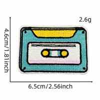 Patchs brodés écologiques thermocollants sur le thème de la musique et des consoles de jeux rétro des années 90, avec motifs DVD, cassettes et radio, pour chapeaux