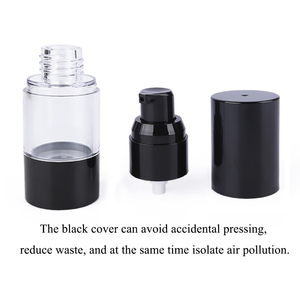Botol pompa kedap udara 15ml 30ml 50ml 100ml 120ml AS hitam bening Serum kosmetik wadah pompa tanpa udara untuk Dispenser Losion Essence - Product Image 4