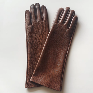 2026 Venda Quente Nova Moda Multi Cor Brilhante Pele De Ovelha Genuína Sem Polegar Dedo Cheio Festa Diário Longas Luvas De Couro para Mulher - Product Image 2